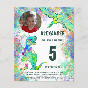 Dinosaur Birthday Party Modern Budget Flyer