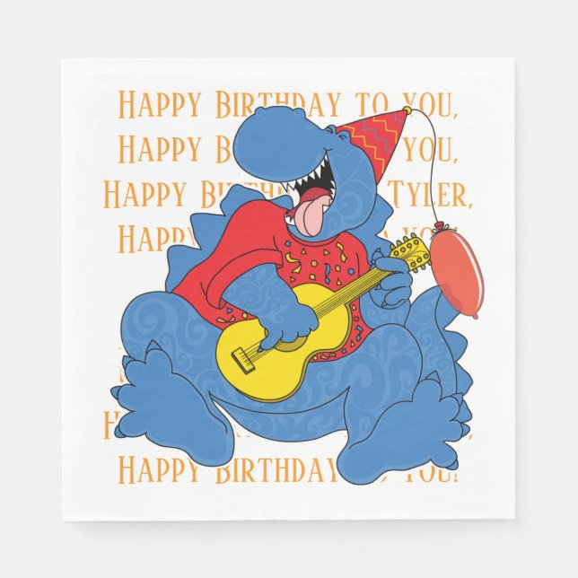 Dinosaur Birthday Party Napkin (Front)