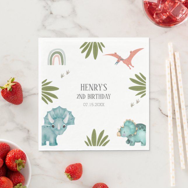 Dinosaur Birthday Party Napkin (Insitu)