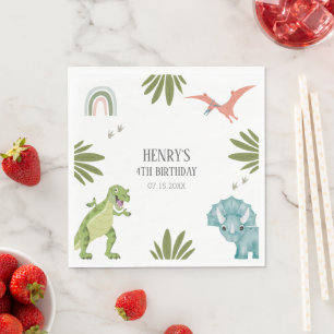 Dinosaur Birthday Party Napkin