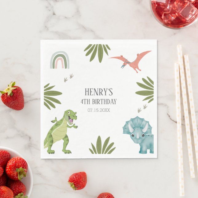 Dinosaur Birthday Party Napkin (Insitu)