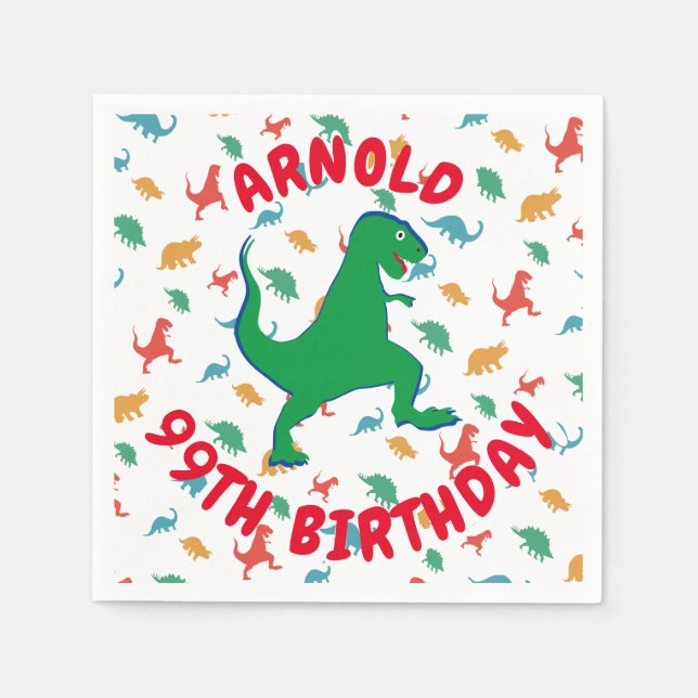 Dinosaur Birthday party Napkin (Front)