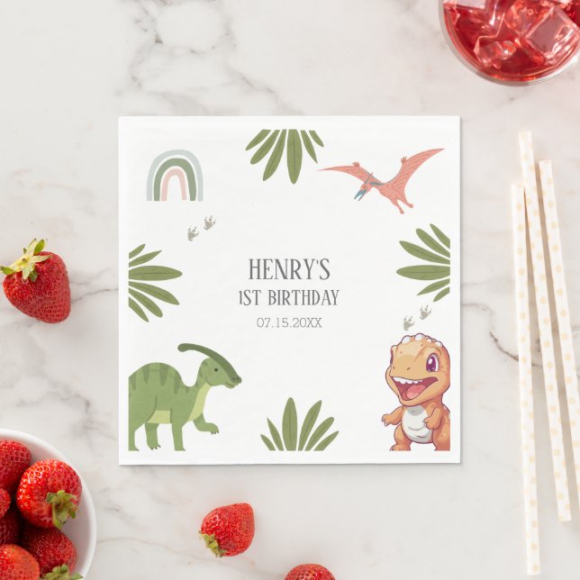 Dinosaur Birthday Party Napkin (Insitu)