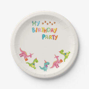 Dinosaur birthday party  paper plate