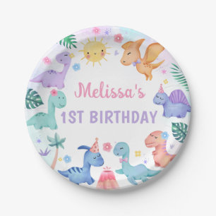 Dinosaur Birthday Party Paper Plate