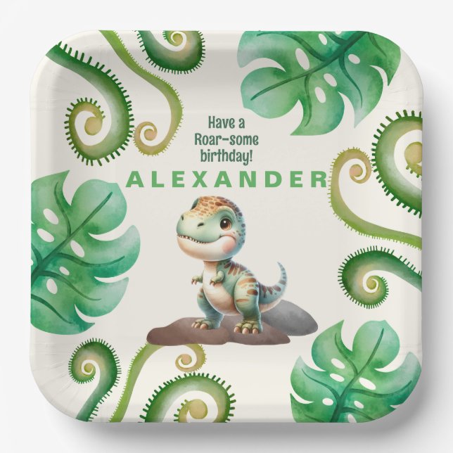 Dinosaur Birthday Party  Paper Plate (Front)
