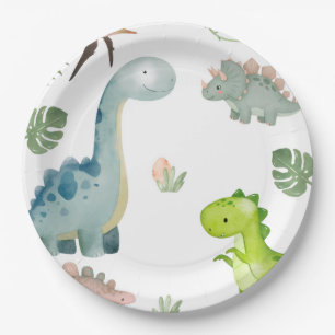 Dinosaur Birthday Party Paper Plate