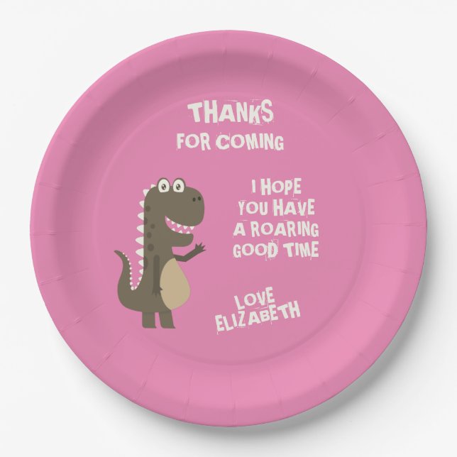 Dinosaur Birthday Party Paper Plate (Front)