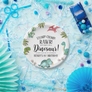 Dinosaur Birthday Party Paper Plate