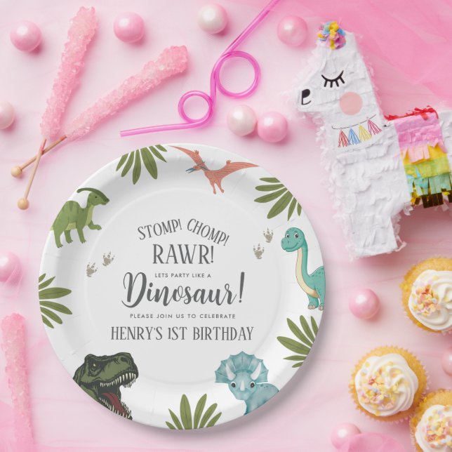 Dinosaur Birthday Party Paper Plate (Party)