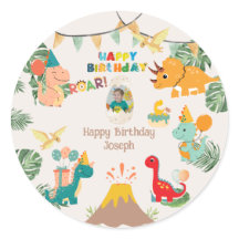 Dinosaur Birthday Party Paper Plate – Custom Photo