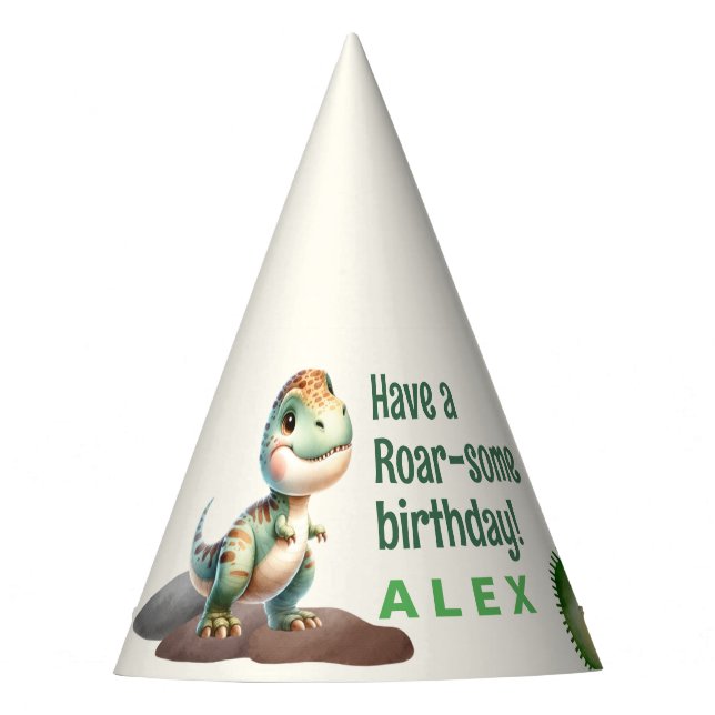 Dinosaur Birthday Party  Party Hat (Front)