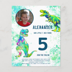 Dinosaur Birthday Party Photo Budget Flyer