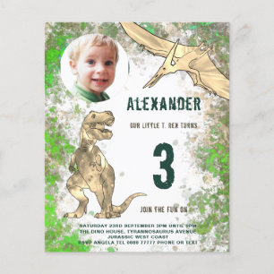 Dinosaur Birthday Party Photo Budget Flyer