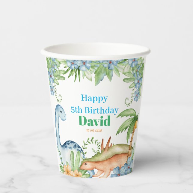 Dinosaur birthday party supplies Paper cup (Front)