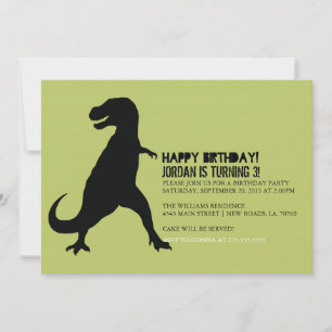 Dinosaur Birthday Party   T-Rex Invitation