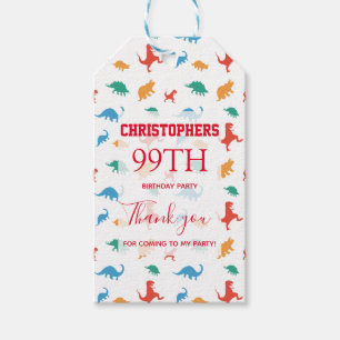 Dinosaur Birthday Party Thank you Gift Tags