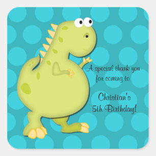 Dinosaur Birthday Party Thank You Stickers