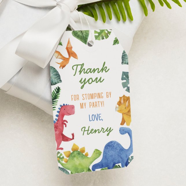 Dinosaur Birthday Party Thank You Tag (Creator Uploaded)