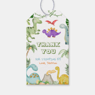 Dinosaur Birthday Party Thanks for Stomping By Gift Tags
