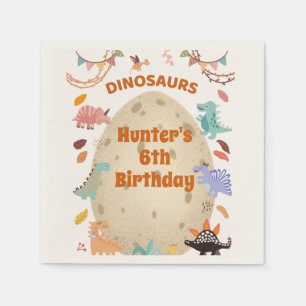 Dinosaur Birthday Party with Giant Dino Egg Napkin