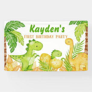 Dinosaur birthday personalised party banner