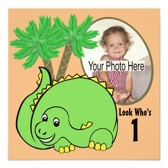 Dinosaur Birthday Photo Card