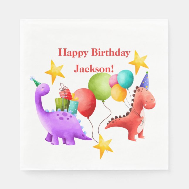 Dinosaur Birthday Plates Napkin (Front)
