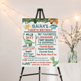 Dinosaur Birthday Stats Memory Board Personalised