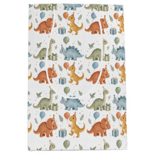 Dinosaur Birthday Stomp Party Medium Gift Bag