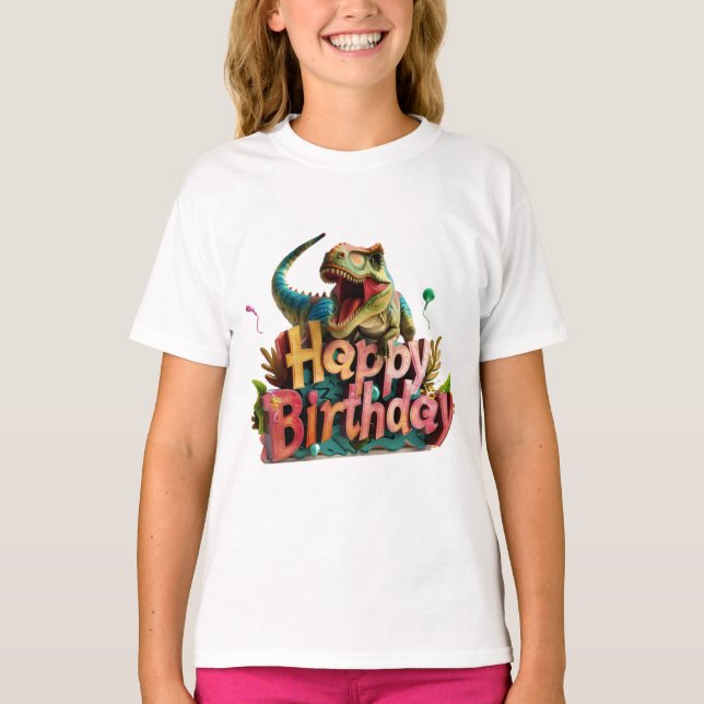 Dinosaur Birthday Tee – Fun Dino Theme for Kids (Front)