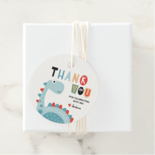 Dinosaur Birthday Thank You Favour Tags