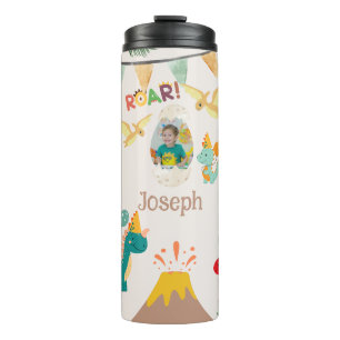 Dinosaur Birthday Travel Mug – Custom Photo & Name