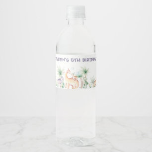 Dinosaur Birthday water bottle label template