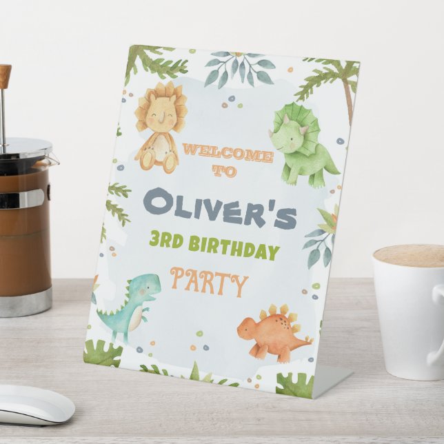 Dinosaur Birthday, Welcome Pedestal Sign (In SItu)