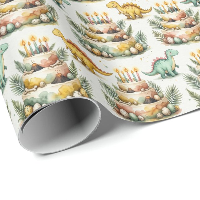 Dinosaur Birthday Wrapping Paper (Roll Corner)