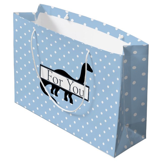 Dinosaur Blue Poker Pattern For You Large Boy Bag (Back Angled)