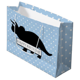 Dinosaur Blue Poker Pattern Large Boy Bag