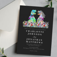 Dinosaur Boho Wildflower Black & White Wedding