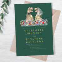 Dinosaur Boho Wildflower Green & Gold Wedding