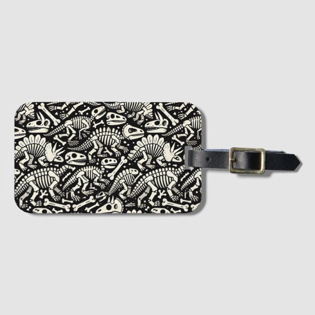 Dinosaur Bone Adventure Luggage Tag (Front Horizontal)