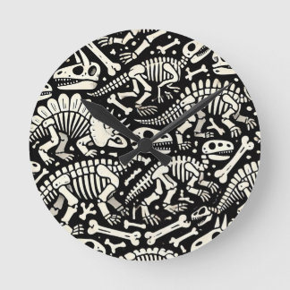 Dinosaur Bone Adventure Round Clock