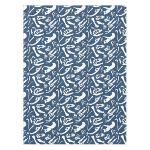 Dinosaur Bones (Blue) Tablecloth