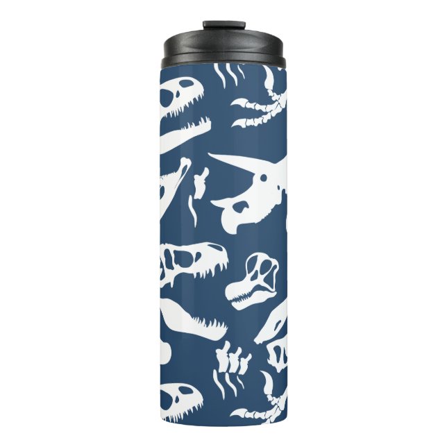 Dinosaur Bones (Blue) Thermal Tumbler (Front)