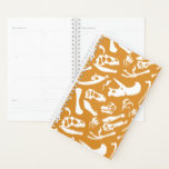 Dinosaur Bones (Gold) Planner<br><div class="desc">Gold and white Dinosaur bones repeating pattern! Dinosaurs featured in this design include: Tyrannosaurus Rex,  Allosaurus,  Parasaurolophus,  Triceratops,  Brachiosaurus,  Spinosaurus,  and Velociraptor.</div>