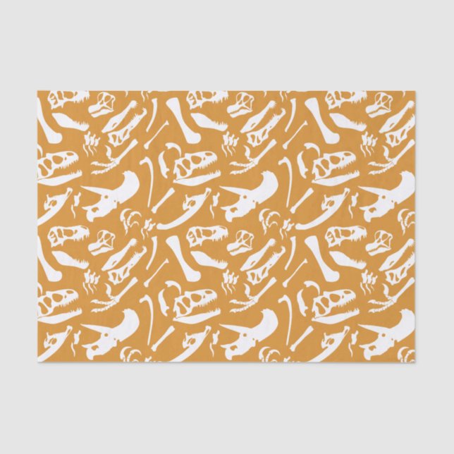 Dinosaur Bones (Gold) Tissue Paper (Front)