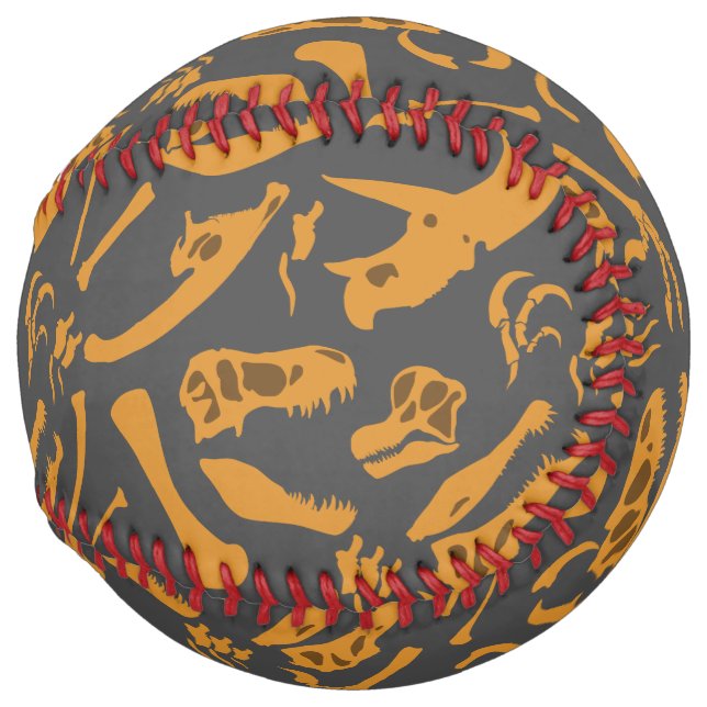 Dinosaur Bones (Gray) Softball (Front Right)