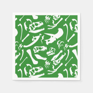 Dinosaur Bones (Green) Napkin