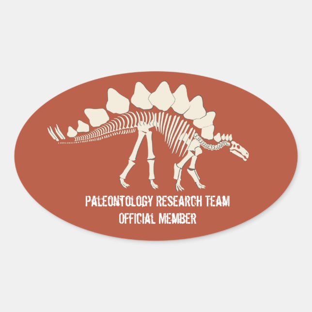 Dinosaur Bones Paleontology Customisable Badge Oval Sticker (Front)