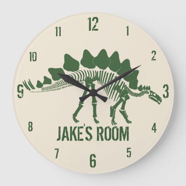 Dinosaur Bones Personalised Large Clock (Front)